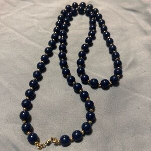 Vintage Monet Blue Beaded Necklace